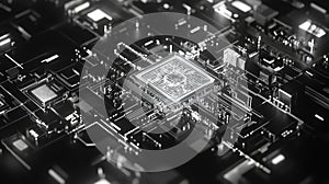 Cpu processing data on a circuit board