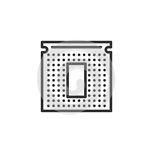 CPU processor chip line icon