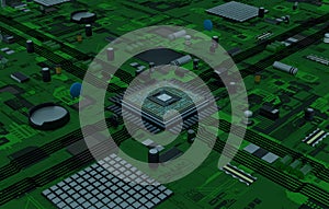 CPU processor circuit with data transmission and advanced engineering