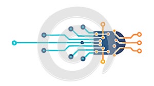 CPU Processor Circuitry: Brain of Modern Computing Technology, vector design Generative AI