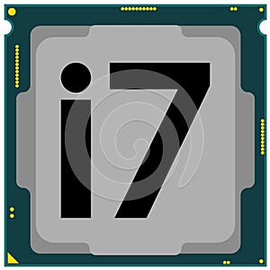 Cpu processor intel core chip hardware for computer pc motherboard technology element illustration graphic