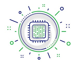 Cpu processor line icon. Computer component sign. Vector