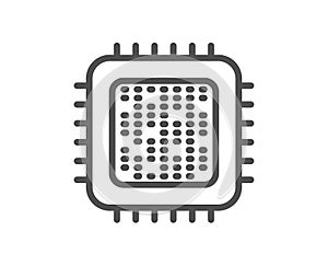 Cpu processor line icon. Computer component sign. Vector