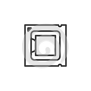 cpu processor line icon