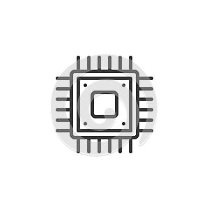 CPU processor line icon