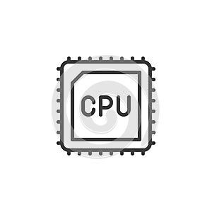 CPU, Processor line icon