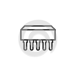 CPU, Processor line icon