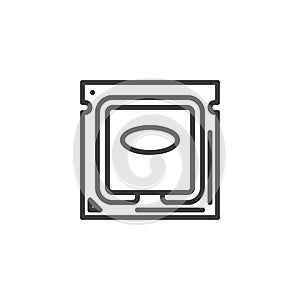 CPU processor line icon