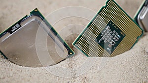 CPU Processor Microchip. Computer microprocessors