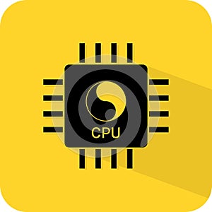 CPU sign. Processor icon. Microprocessor chip. Central processing unit. SOC. Vector illustration.