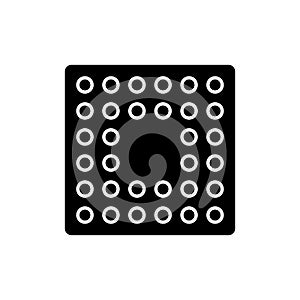 Cpu socket black glyph icon