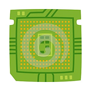 CPU Socket or CPU Slot as Personal Computer Accessory and Component for Repair Vector Illustration