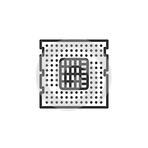 CPU socket line icon