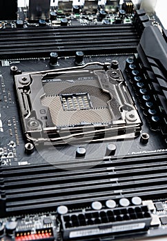 CPU socket on the motherboard.
