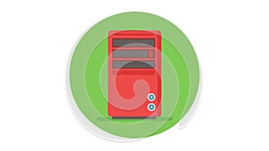 CPU Tower Icon, Computer Hardware, Data Processing, and Tech Equipment, vector design Generative AI