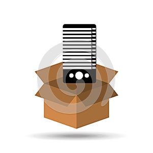 CPU tower pc data icon design graphic