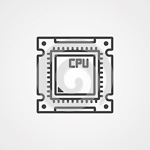 Cpu vector icon sign symbol