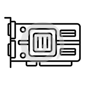 Cpu video card icon outline vector. Computer gpu