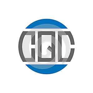 CQC letter logo design on white background. CQC creative initials circle logo concept
