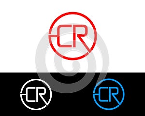 CR circle Shape Letter logo Design