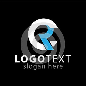 CR Initial letter abstract logo vector