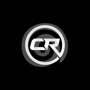 CR letter logo design on BLACK background. CR creative initials letter logo concept. CR letter design.CR letter logo design on