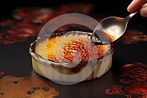 CrÃ¨me BrÃ»lÃ©e - This classic French dessert (Generative AI) photo