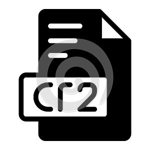 Cr2 icon Glyph design. image extension format file type icon. vector illustration