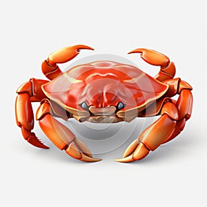 Crab 3d Icon: Cartoon Clay Material With Nintendo Isometric Spot Light