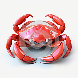 Crab 3d Icon: Cartoon Clay Material With Nintendo Isometric Spot Light