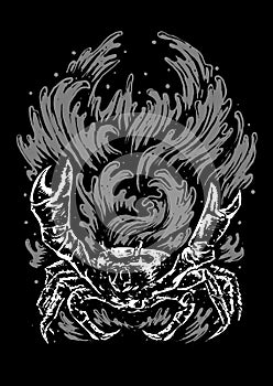 Angry Crab Art Illustration
