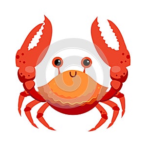 Crab as Sea Animal Floating Underwater Vector Illustration