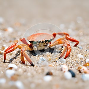 Crab on a beach ai generated image