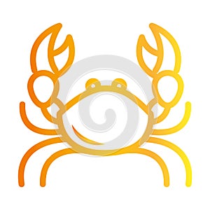 Crab with big claws crustacean white background gradient style icon
