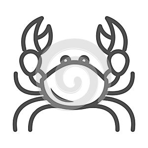 Crab with big claws crustacean white background line style icon