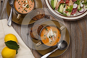 Crab Bisque and Blood Orange Crab Posole Salad