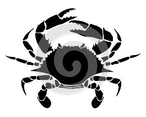 crab black on a white background