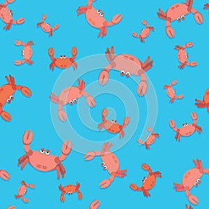Crab on blue background