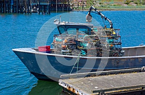 Crab Boat with Crab Cages photo