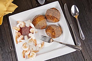crab cakes and shrimp