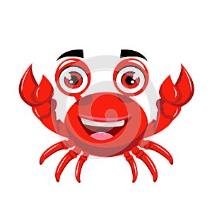 Crab cartoon or crab Clipart cartoon isolated on white background