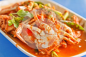 Crab in curry paste