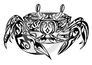 Crab in doodling style photo