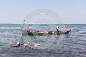 Crab fisher in Kep, Cambodia