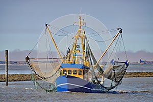 Crab Fishing Trawler,East Frisia,wadden Sea,Germany photo