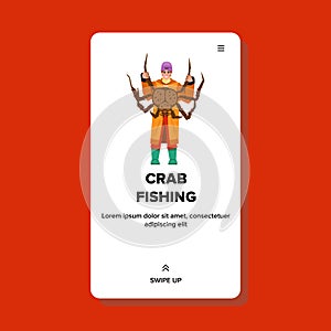 crab fishing vector