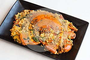 Crab-fried with curry powder