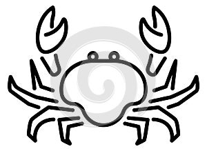 Crab line icon. Marine animal. Sea shell food