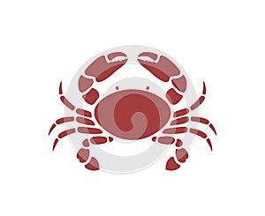 Crab logo. Isolated crab on white background photo