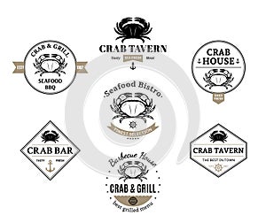 Crab Logos, Labels and Design Elements